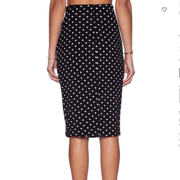 NWT Bailey 44 Hyena Polka Dot Black Stretchy Office Pencil Coquette Bow Skirt S - Picture 5 of 12
